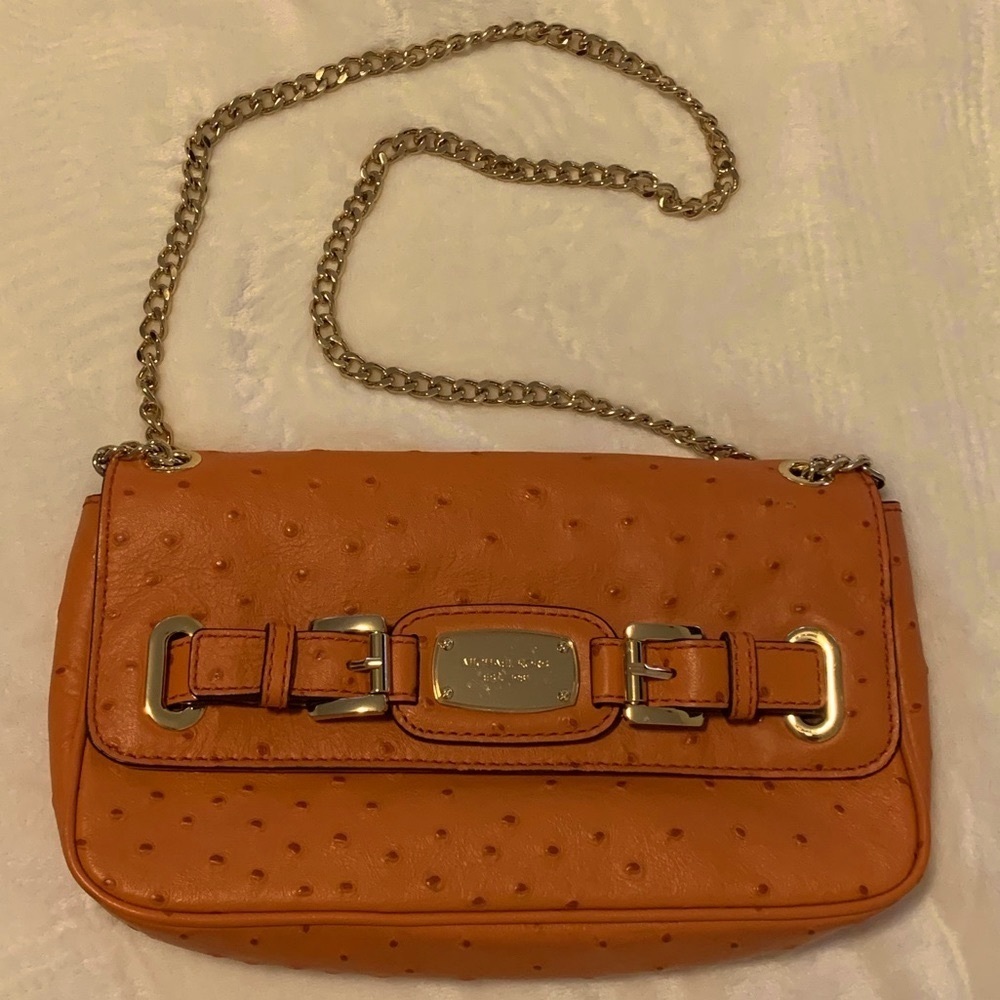 Ostrich material hand bag
